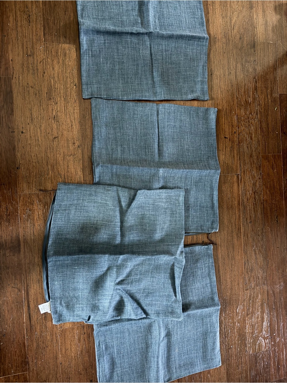 Pottery Barn linen pillow covers blue. Set of 4